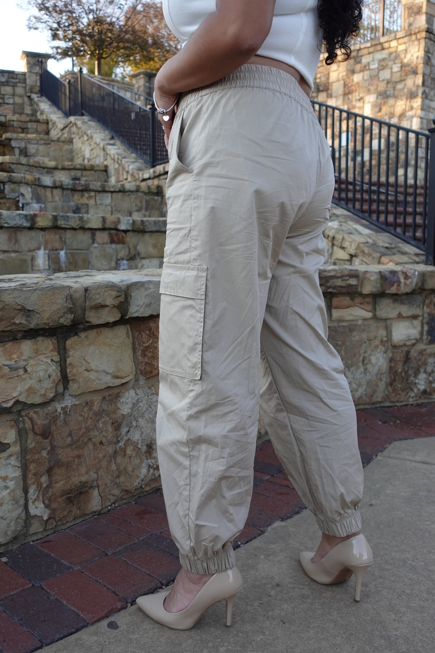 Khaki Cargo Pocket Pants